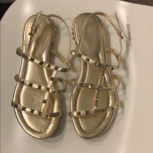 Marc Fisher gold studded gladiator sandal